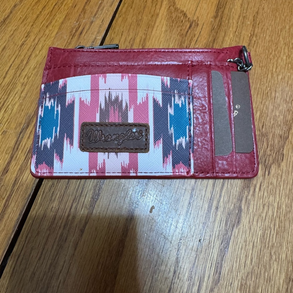 Wrangler Red and Patterned Card Wallet